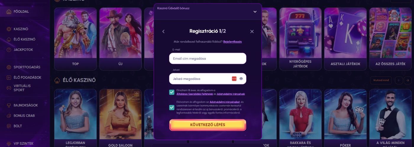 NovaJackpot Casino regisztráció